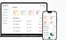 ShelfLife Sync dashboard on desktop and mobile